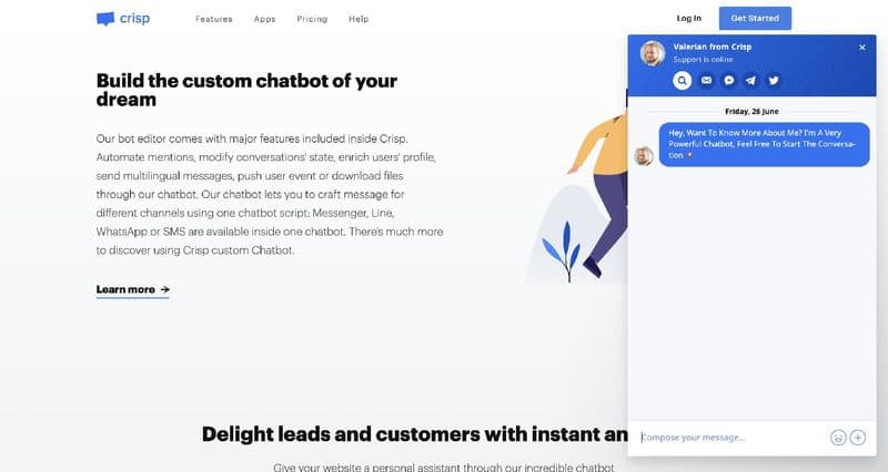 Crisp website preview